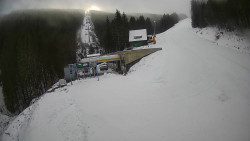 Modrá sjezdovka - dojezd k lanové dráze