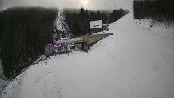 Modrá sjezdovka - dojezd k lanové dráze