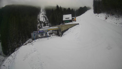 Modrá sjezdovka - dojezd k lanové dráze