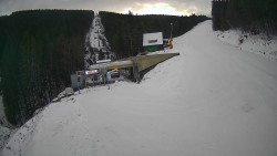 Modrá sjezdovka - dojezd k lanové dráze