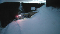 Modrá sjezdovka - dojezd k lanové dráze