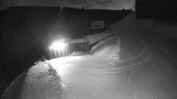 Modrá sjezdovka - dojezd k lanové dráze