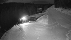 Modrá sjezdovka - dojezd k lanové dráze