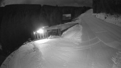 Modrá sjezdovka - dojezd k lanové dráze