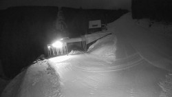 Modrá sjezdovka - dojezd k lanové dráze