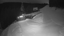 Modrá sjezdovka - dojezd k lanové dráze