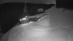 Modrá sjezdovka - dojezd k lanové dráze