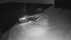 Modrá sjezdovka - dojezd k lanové dráze