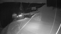 Modrá sjezdovka - dojezd k lanové dráze