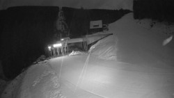 Modrá sjezdovka - dojezd k lanové dráze