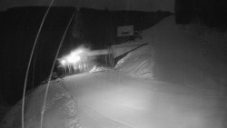 Modrá sjezdovka - dojezd k lanové dráze