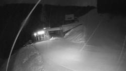 Modrá sjezdovka - dojezd k lanové dráze