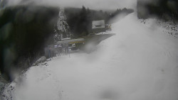 Modrá sjezdovka - dojezd k lanové dráze