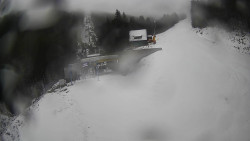 Modrá sjezdovka - dojezd k lanové dráze