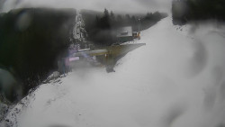 Modrá sjezdovka - dojezd k lanové dráze