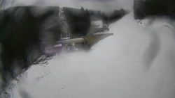 Modrá sjezdovka - dojezd k lanové dráze