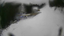 Modrá sjezdovka - dojezd k lanové dráze