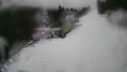 Modrá sjezdovka - dojezd k lanové dráze