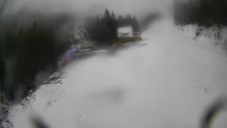 Modrá sjezdovka - dojezd k lanové dráze