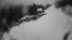 Modrá sjezdovka - dojezd k lanové dráze