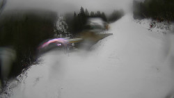 Modrá sjezdovka - dojezd k lanové dráze