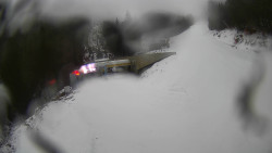 Modrá sjezdovka - dojezd k lanové dráze