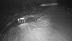 Modrá sjezdovka - dojezd k lanové dráze