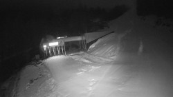 Modrá sjezdovka - dojezd k lanové dráze