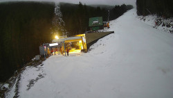 Modrá sjezdovka - dojezd k lanové dráze