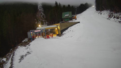 Modrá sjezdovka - dojezd k lanové dráze