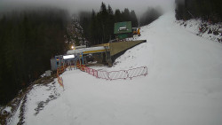 Modrá sjezdovka - dojezd k lanové dráze