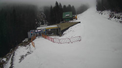 Modrá sjezdovka - dojezd k lanové dráze