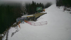 Modrá sjezdovka - dojezd k lanové dráze