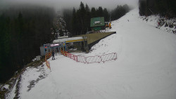 Modrá sjezdovka - dojezd k lanové dráze