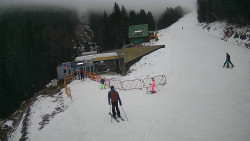 Modrá sjezdovka - dojezd k lanové dráze