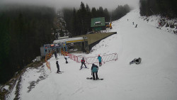 Modrá sjezdovka - dojezd k lanové dráze