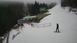 Modrá sjezdovka - dojezd k lanové dráze