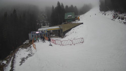 Modrá sjezdovka - dojezd k lanové dráze