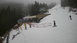 Modrá sjezdovka - dojezd k lanové dráze