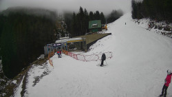 Modrá sjezdovka - dojezd k lanové dráze