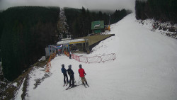 Modrá sjezdovka - dojezd k lanové dráze