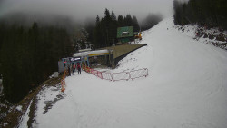 Modrá sjezdovka - dojezd k lanové dráze