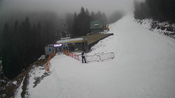 Modrá sjezdovka - dojezd k lanové dráze