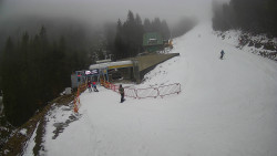 Modrá sjezdovka - dojezd k lanové dráze