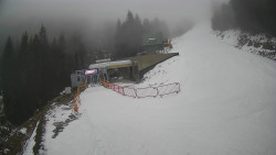 Modrá sjezdovka - dojezd k lanové dráze