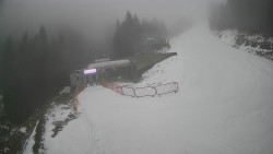 Modrá sjezdovka - dojezd k lanové dráze