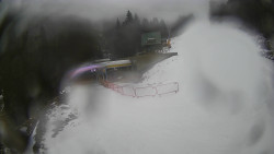 Modrá sjezdovka - dojezd k lanové dráze