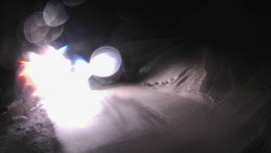 Modrá sjezdovka - dojezd k lanové dráze