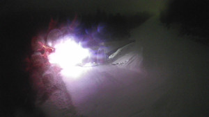 Červenohorské sedlo - Modrá sjezdovka - dojezd k lanové dráze - 7.12.2025 v 00:30 Červenohorské sedlo - Modrá sjezdovka - dojezd k lanové dráze - 7.12.2025 v 00:30