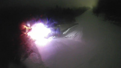 Modrá sjezdovka - dojezd k lanové dráze